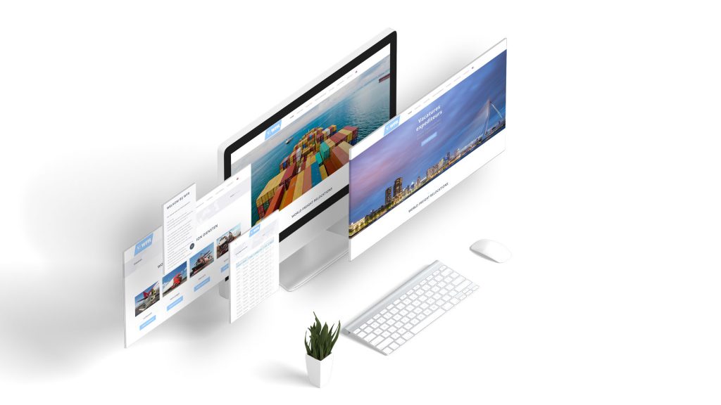 website mock-up clean white desk top laptop tablet mobile