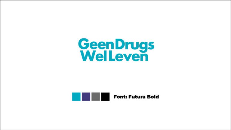 logo geendrugswelleven.nl een voudig lettertype logo